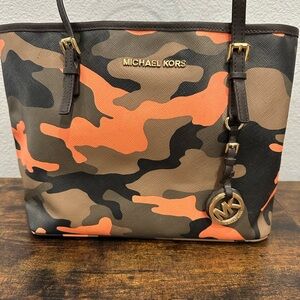 Authentic MK Orange Camo handbag- gently used